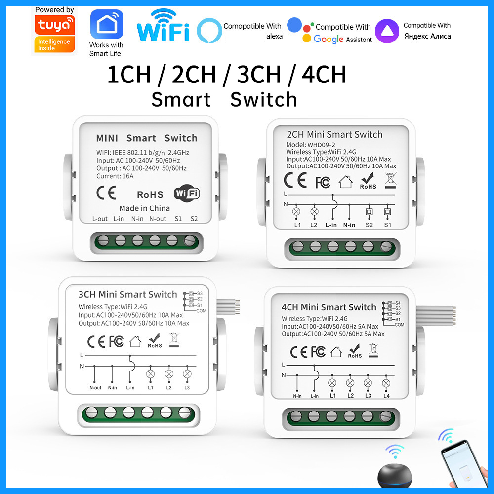 Tuya WiFi Smart Switch 1/2/3/4 - огляд і ціна Smart Home Miniature
