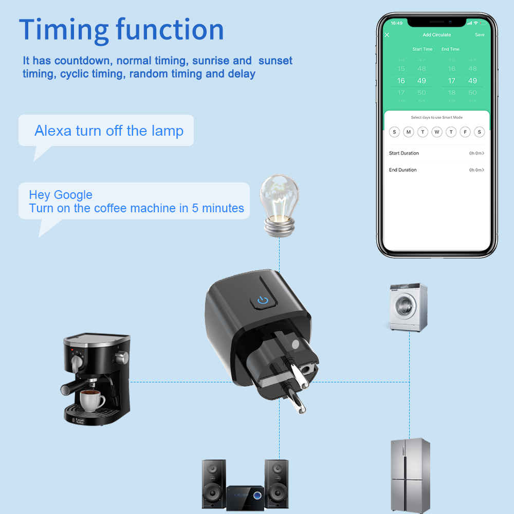 Tuya Smart Socket WiFi Remote  - огляд і ціна Smart Home Voice Control